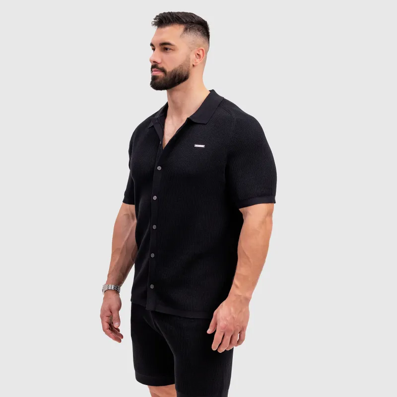 Férfi kötött ing Iron Aesthetics Vibe, fekete-5