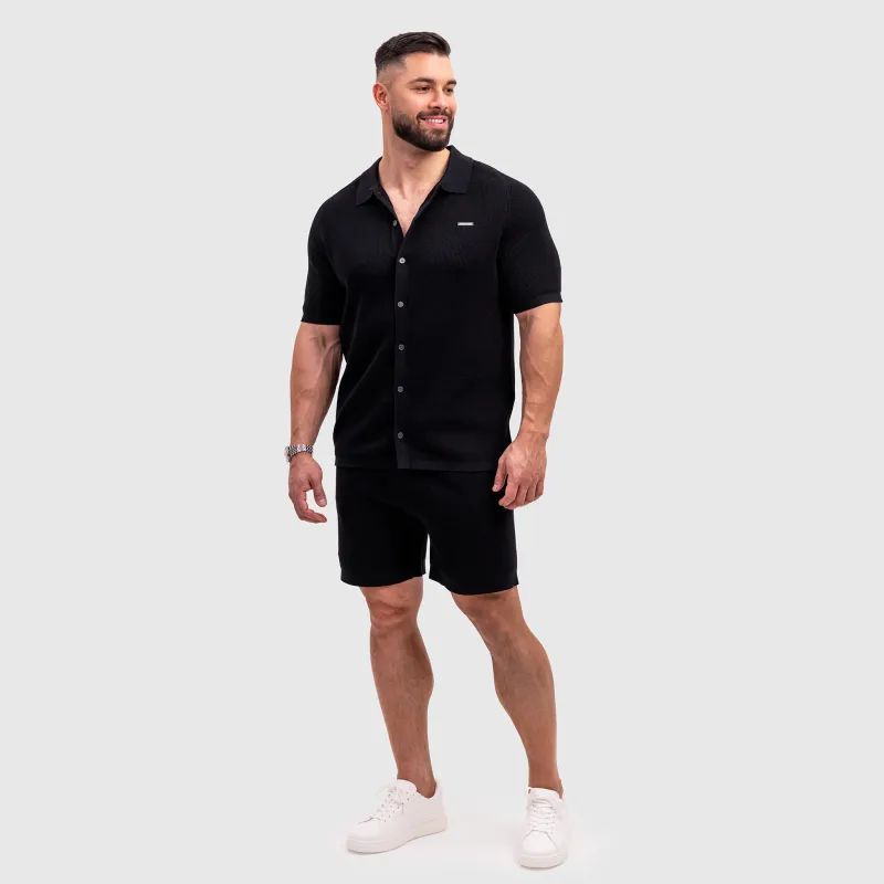 Férfi kötött ing Iron Aesthetics Vibe, fekete-7