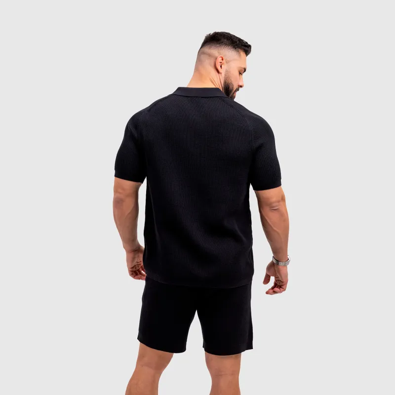 Férfi kötött ing Iron Aesthetics Vibe, fekete-6