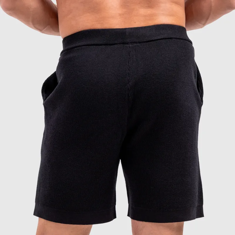 Férfi kötött rövidnadrág Iron Aesthetics Vibe, fekete-5