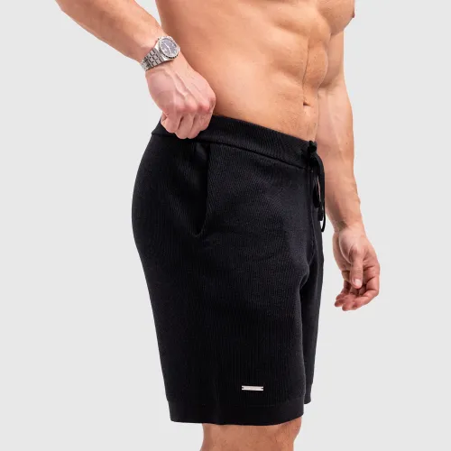 Férfi kötött rövidnadrág Iron Aesthetics Vibe, fekete