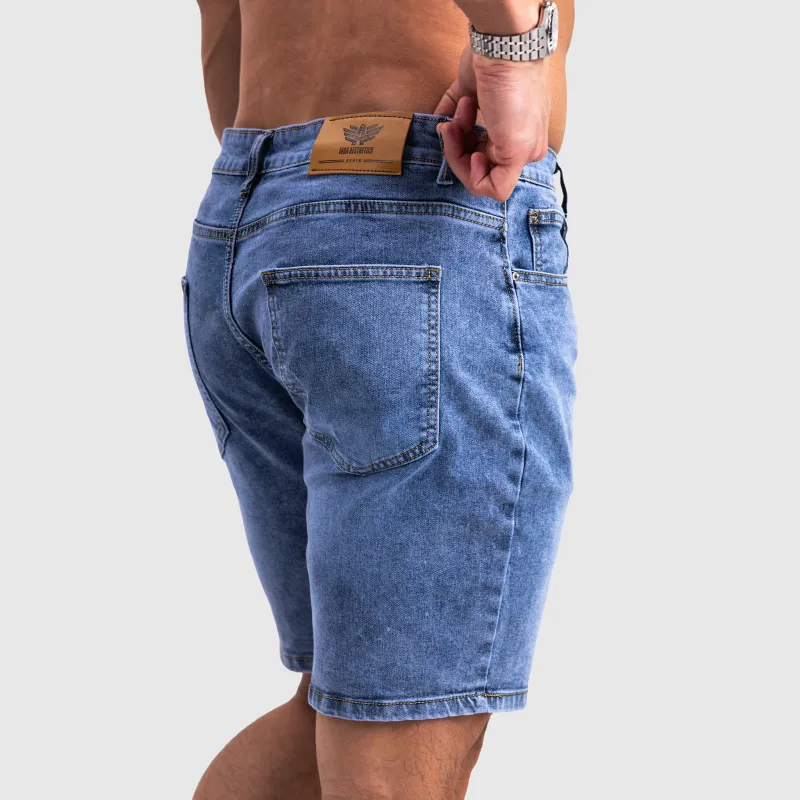 Férfi farmer rövidnadrág Iron Aesthetics Denim Stretch, kék-4