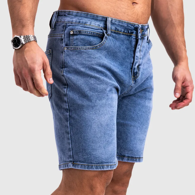 Férfi farmer rövidnadrág Iron Aesthetics Denim Stretch, kék-3