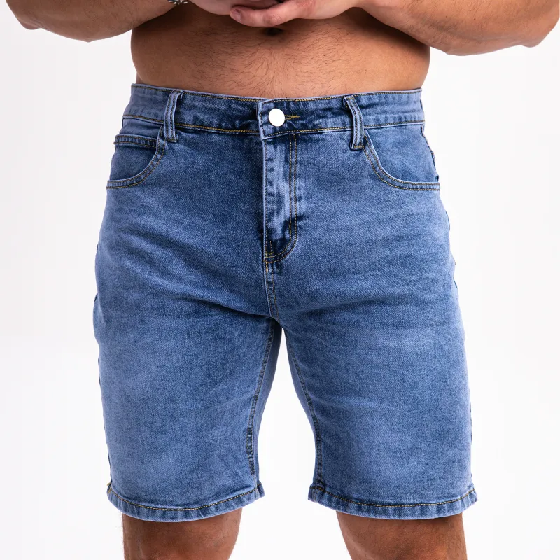 Férfi farmer rövidnadrág Iron Aesthetics Denim Stretch, kék-5