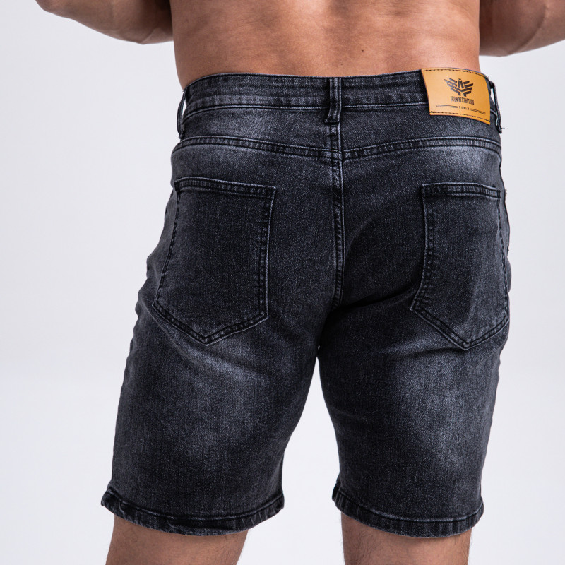 Férfi farmer rövidnadrág Iron Aesthetics Denim Stretch, fekete · záber 6