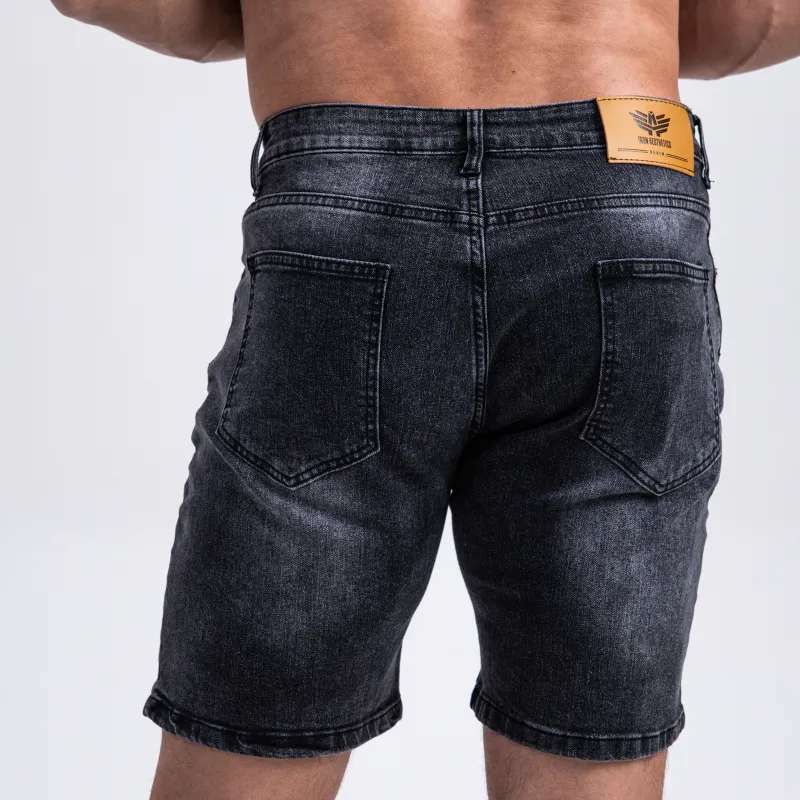 Férfi farmer rövidnadrág Iron Aesthetics Denim Stretch, fekete-6