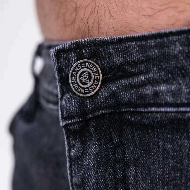 Férfi farmer rövidnadrág Iron Aesthetics Denim Stretch, fekete-7