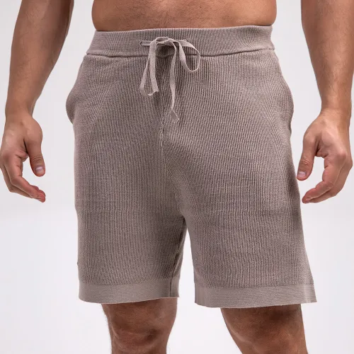 Férfi kötött rövidnadrág Iron Aesthetics Vibe, bézs