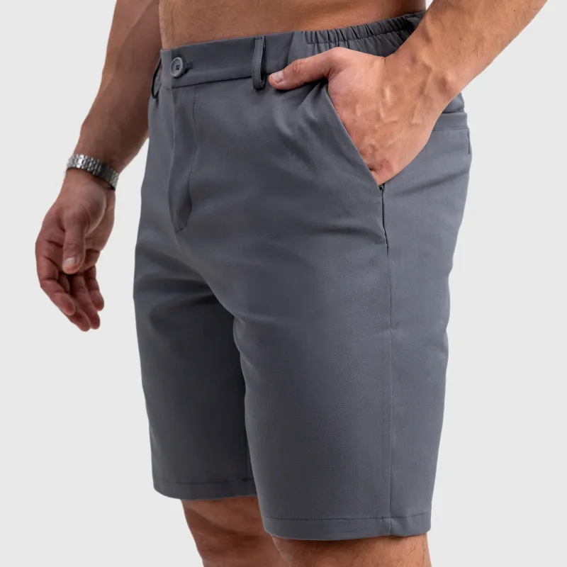 Férfi rövidnadrág Iron Aesthetics Chino Flex, szürke-3