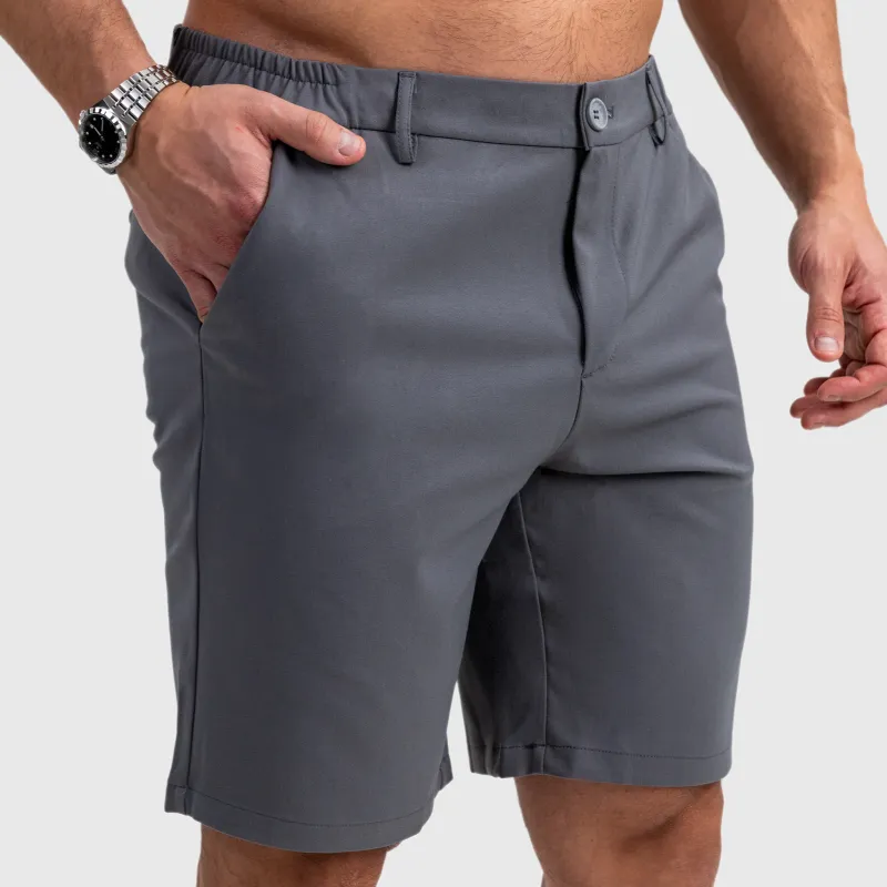 Férfi rövidnadrág Iron Aesthetics Chino Flex, szürke-5