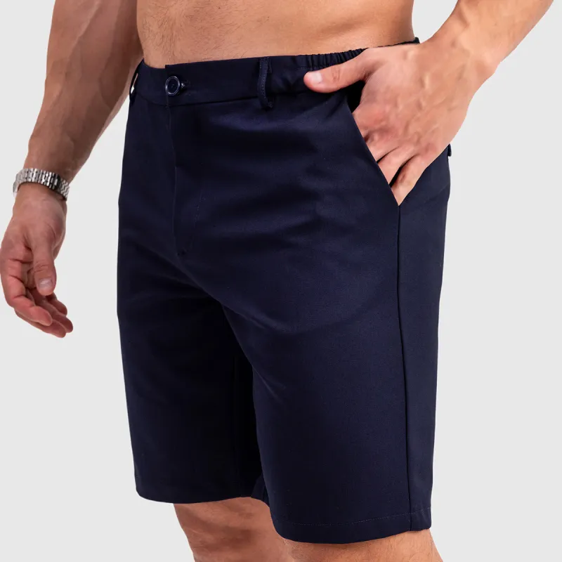 Férfi rövidnadrág Iron Aesthetics Chino Flex, navy-7