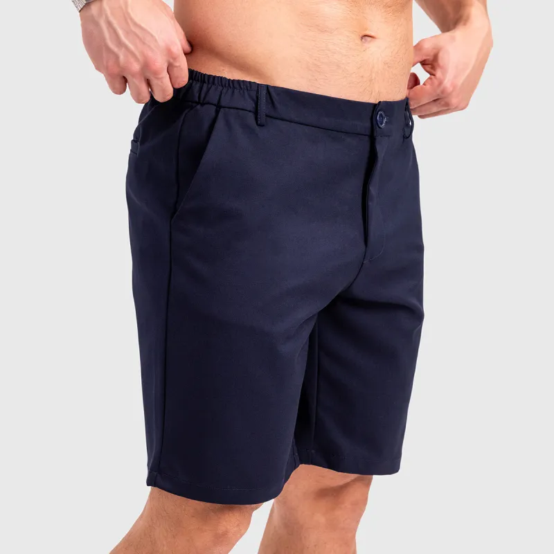 Férfi rövidnadrág Iron Aesthetics Chino Flex, navy-3