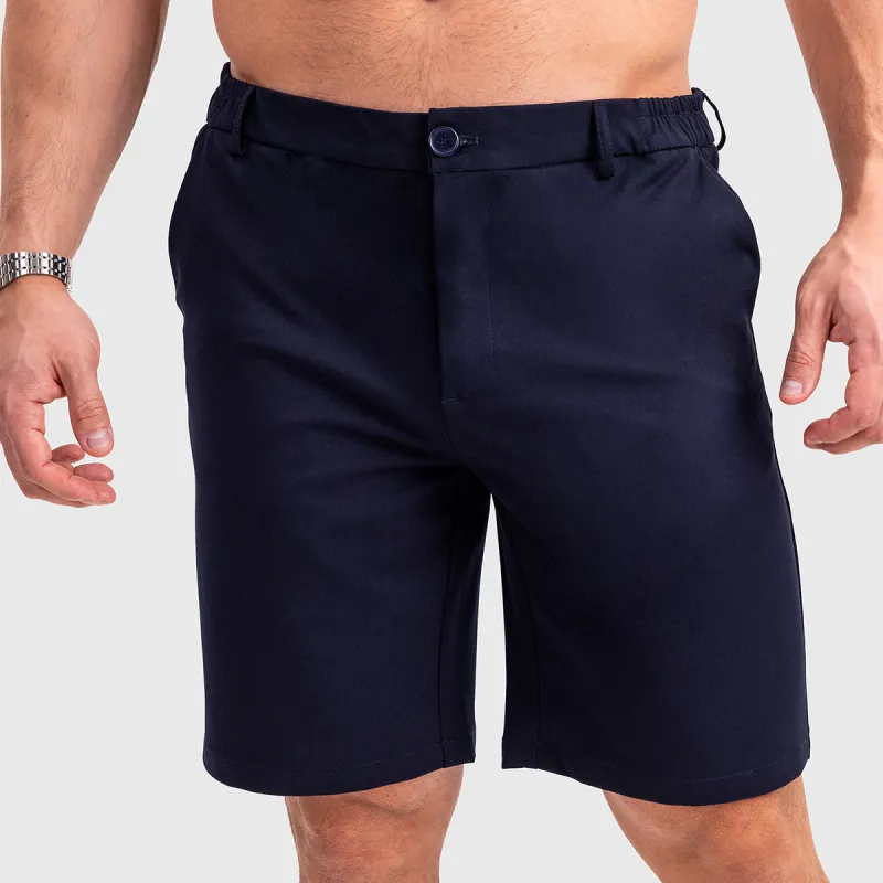 Férfi rövidnadrág Iron Aesthetics Chino Flex, navy-2
