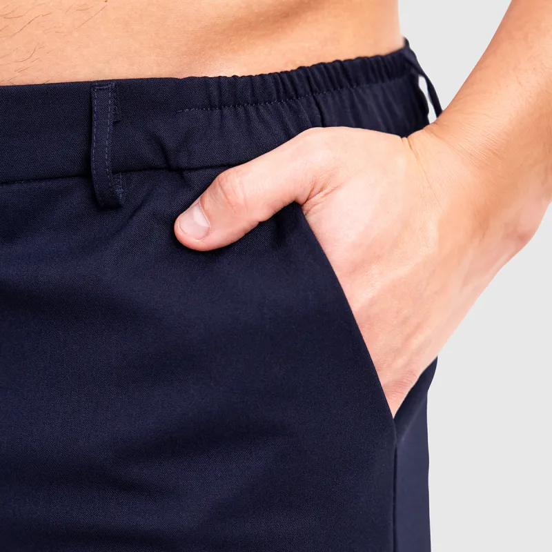Férfi rövidnadrág Iron Aesthetics Chino Flex, navy-5