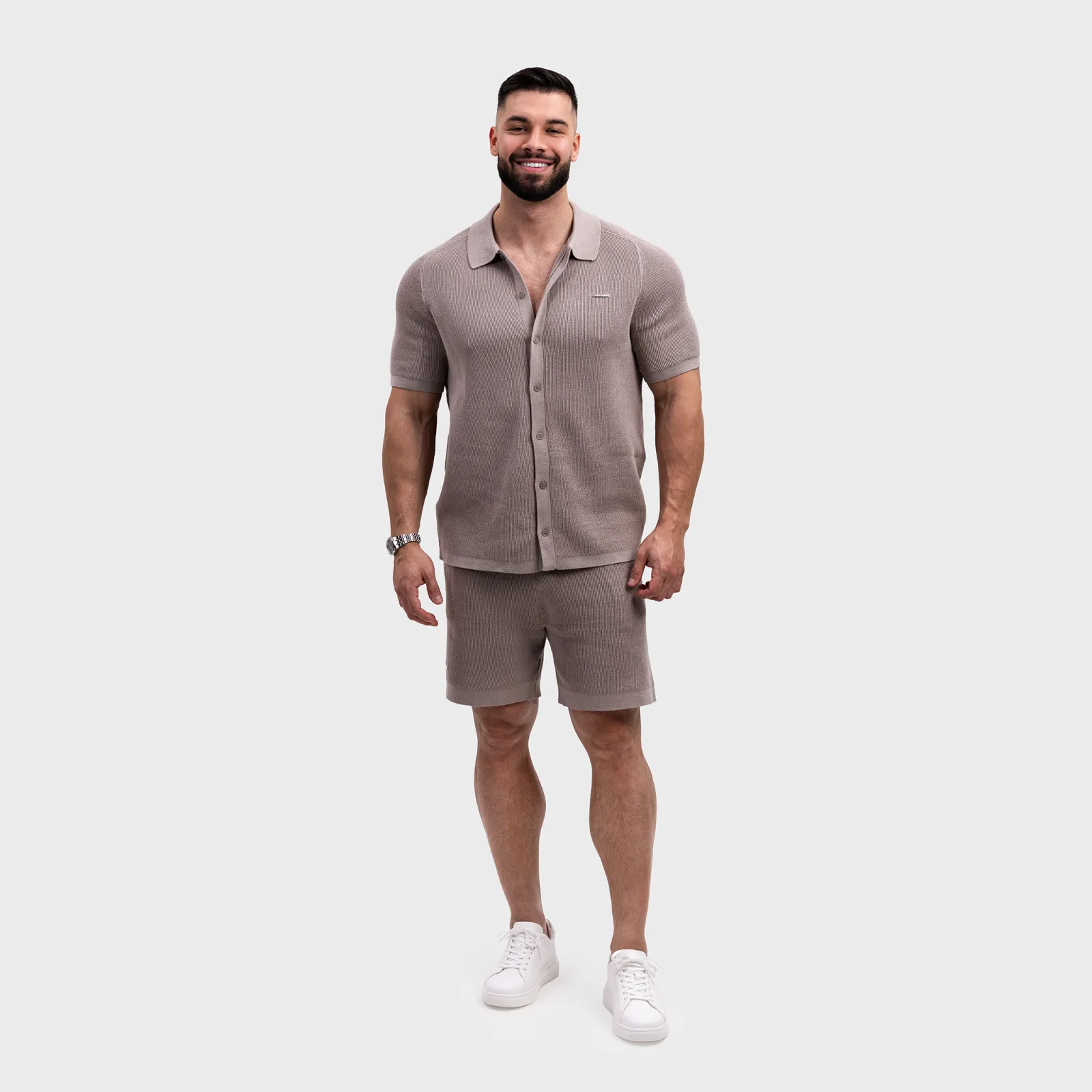Férfi kötött szett Iron Aesthetics Vibe, bézs-1