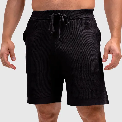 Férfi kötött rövidnadrág Iron Aesthetics Vibe, fekete
