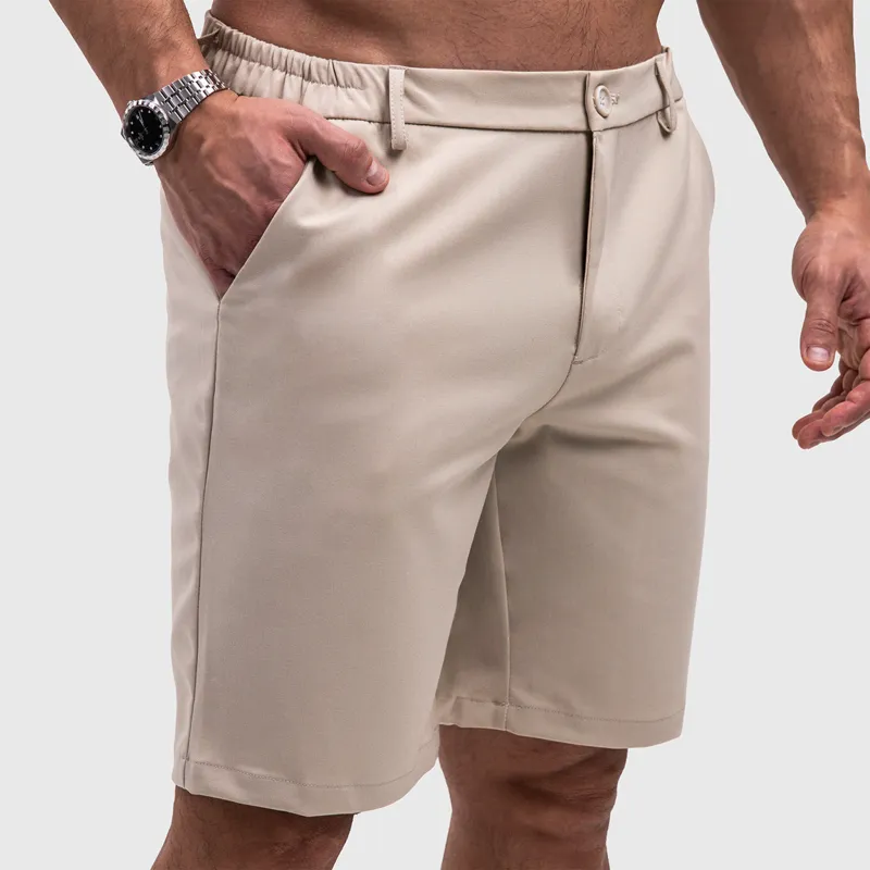 Férfi rövidnadrág Iron Aesthetics Chino Flex, bézs-4