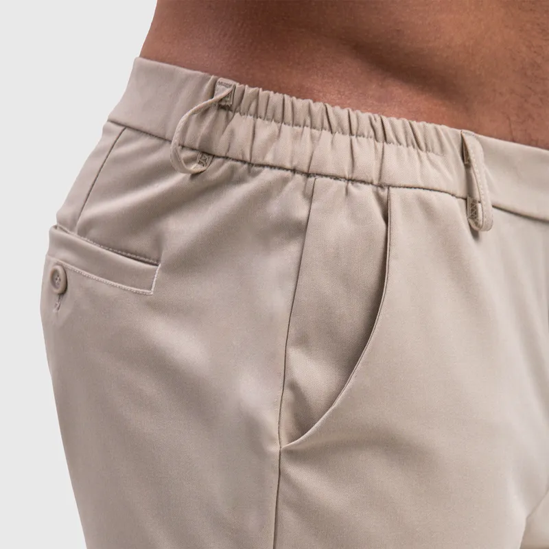 Férfi rövidnadrág Iron Aesthetics Chino Flex, bézs-5