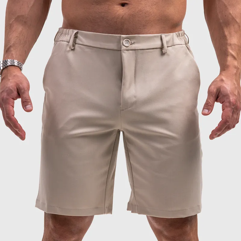 Férfi rövidnadrág Iron Aesthetics Chino Flex, bézs-1