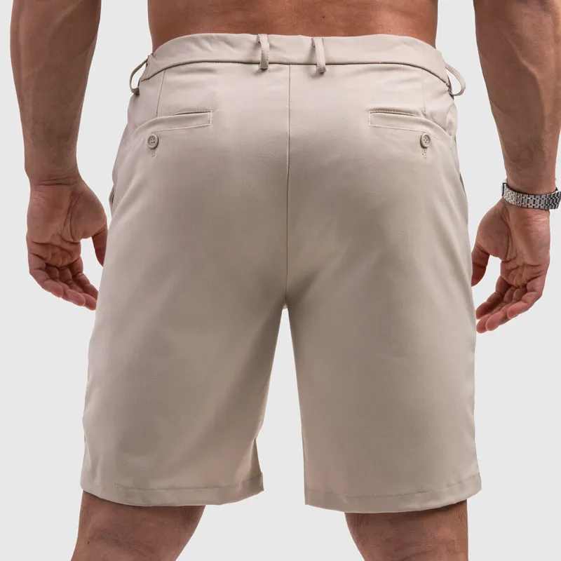 Férfi rövidnadrág Iron Aesthetics Chino Flex, bézs-6