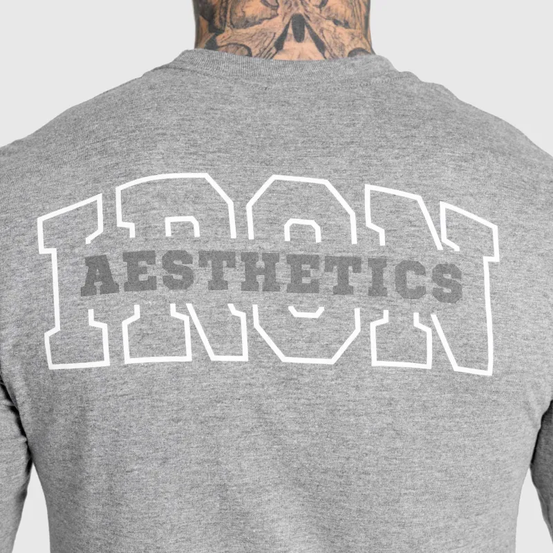 Férfi hosszú ujjú póló Iron Aesthetics Campus, szürke-7