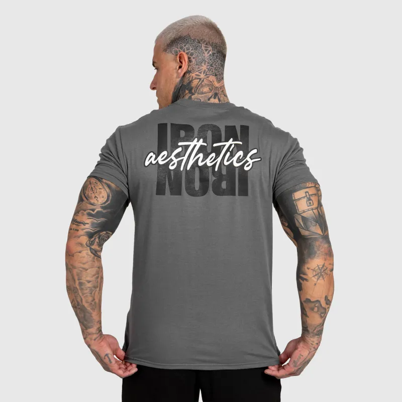 Férfi póló Iron Aesthetics Reflect, sötétszürke-7