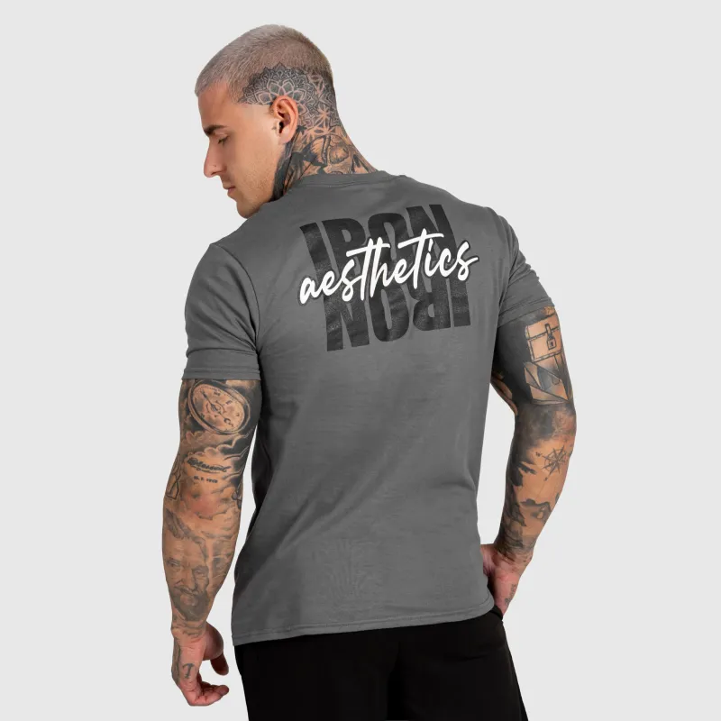 Férfi póló Iron Aesthetics Reflect, sötétszürke-6