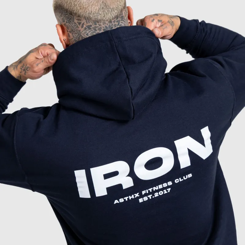 Férfi kapucnis pulcsi Iron Aesthetics Club Hoodie, navy-4