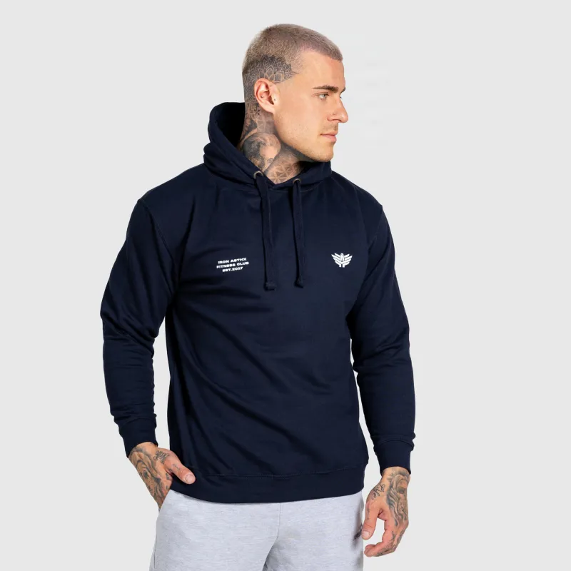 Férfi kapucnis pulcsi Iron Aesthetics Club Hoodie, navy-3