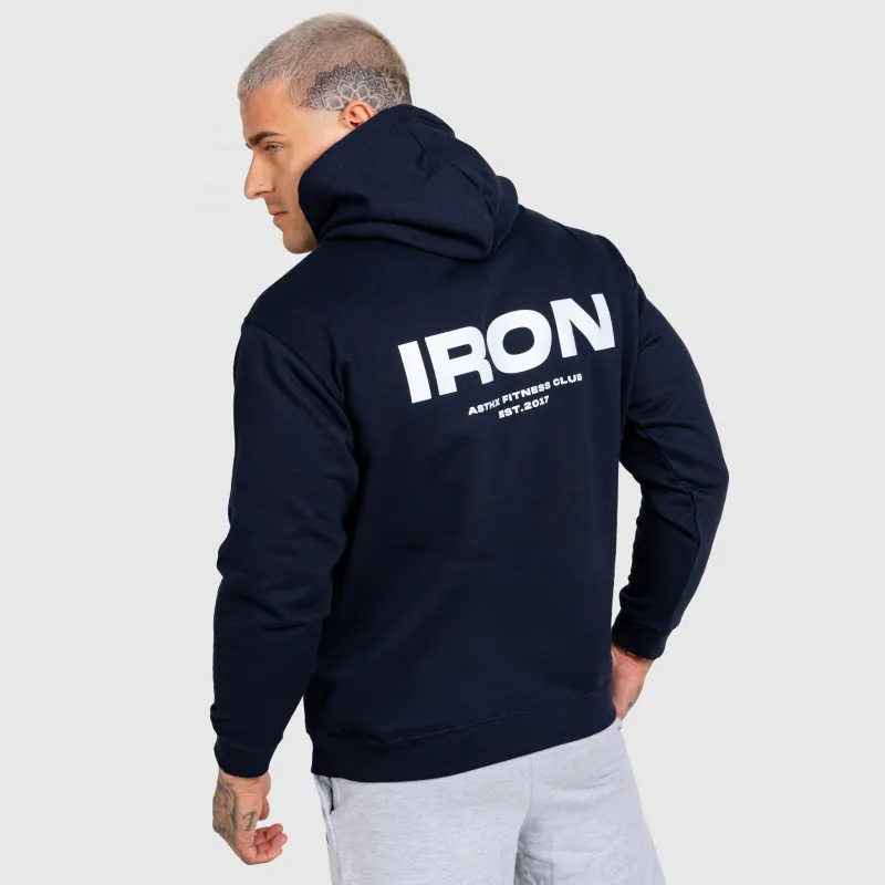 Férfi kapucnis pulcsi Iron Aesthetics Club Hoodie, navy-9