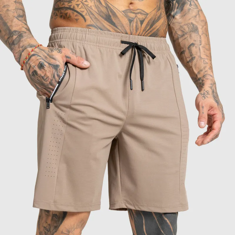 Férfi sportos short Iron Aesthetics Aero, barna-2