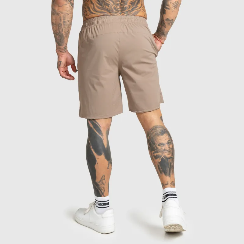Férfi sportos short Iron Aesthetics Aero, barna-4