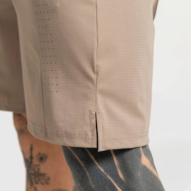 Férfi sportos short Iron Aesthetics Aero, barna-7