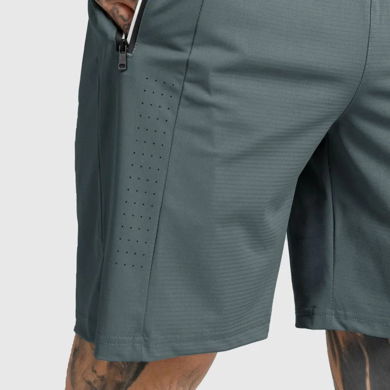Férfi sportos short Iron Aesthetics Aero, szürkészöld-5