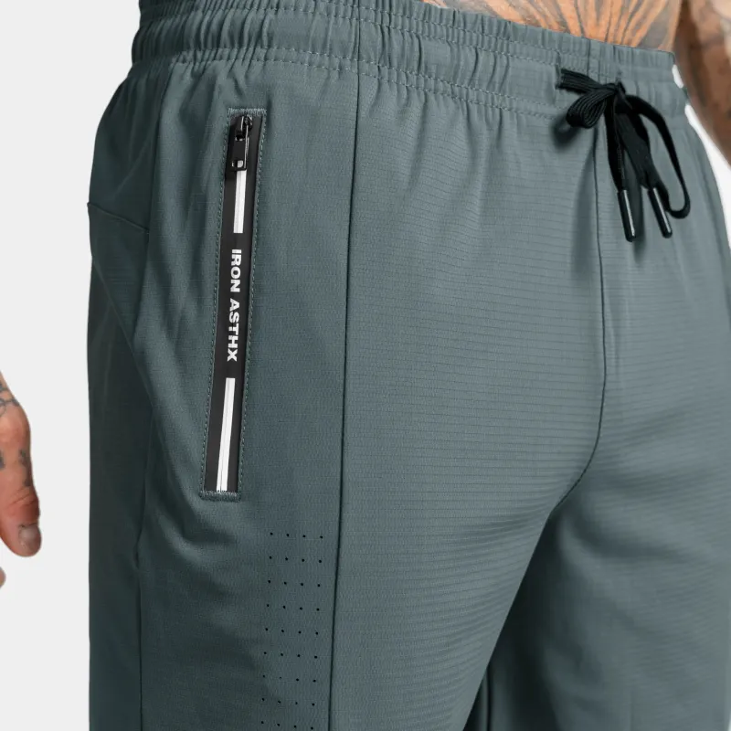 Férfi sportos short Iron Aesthetics Aero, szürkészöld-6