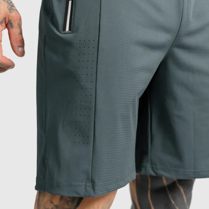 Férfi sportos short Iron Aesthetics Aero, szürkészöld-7