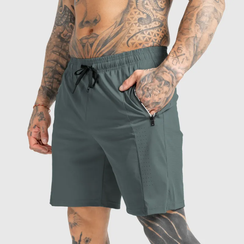 Férfi sportos short Iron Aesthetics Aero, szürkészöld-4