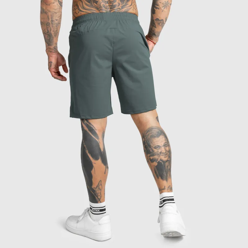 Férfi sportos short Iron Aesthetics Aero, szürkészöld-3