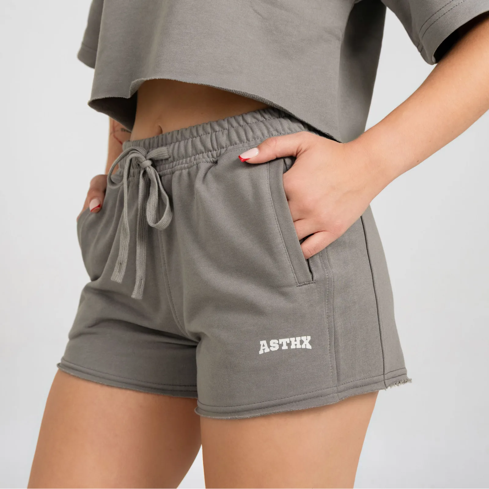 Női short Iron Aesthetics Heavy-Terry, szürke-1