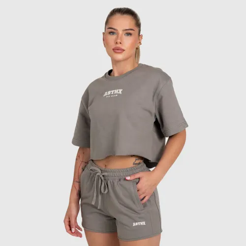 Női crop top Iron Aesthetics Heavy-Terry, szürke