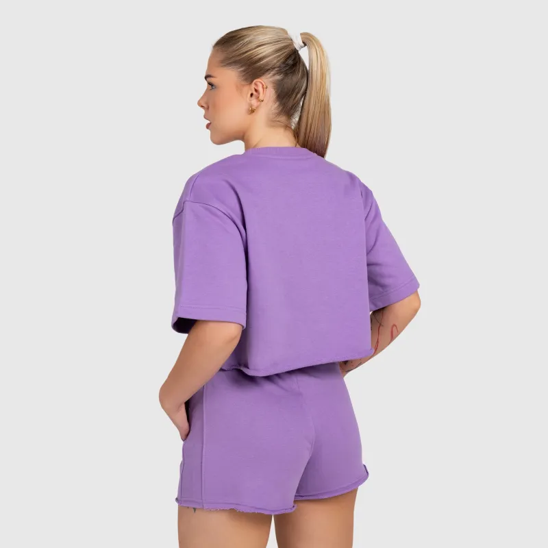 Női crop top Iron Aesthetics Heavy-Terry, lila-5