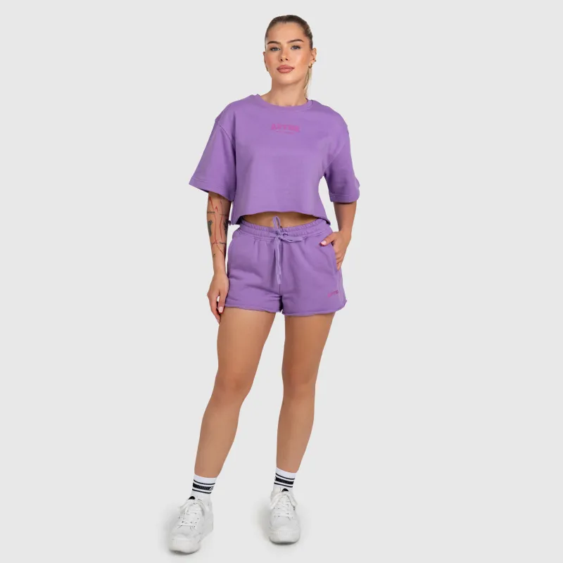 Női crop top Iron Aesthetics Heavy-Terry, lila-6