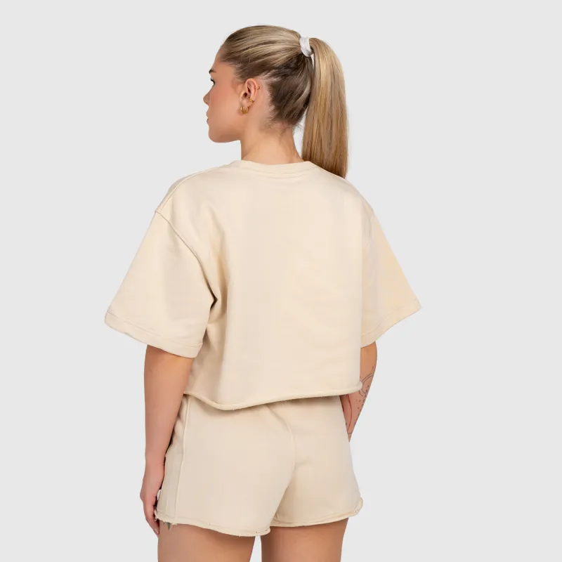 Női crop top Iron Aesthetics Heavy-Terry, bézs-5