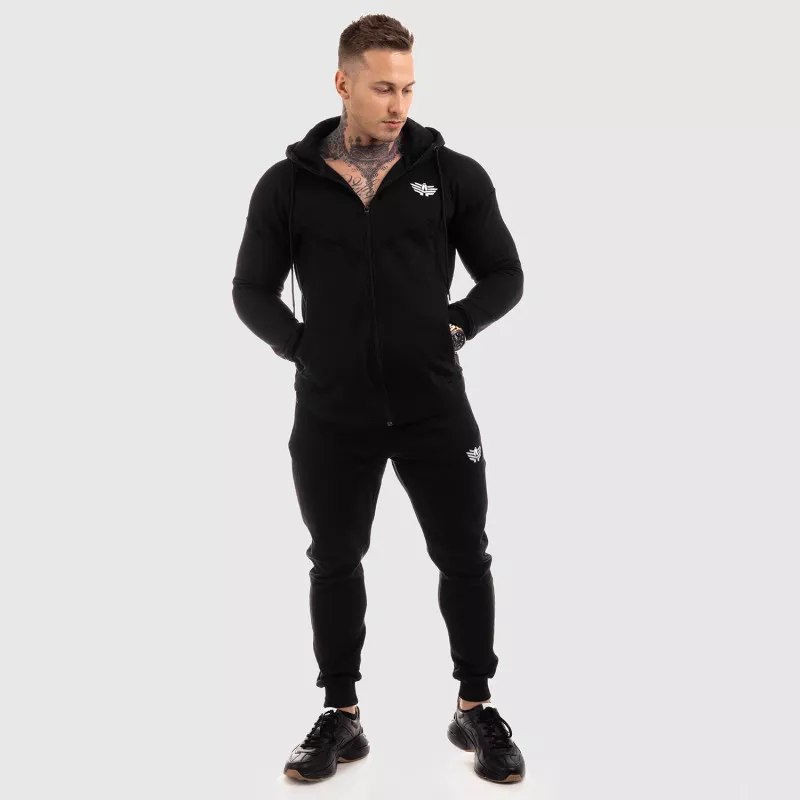 Cipzáros fitness pulóver Iron Aesthetics Round, fekete-4