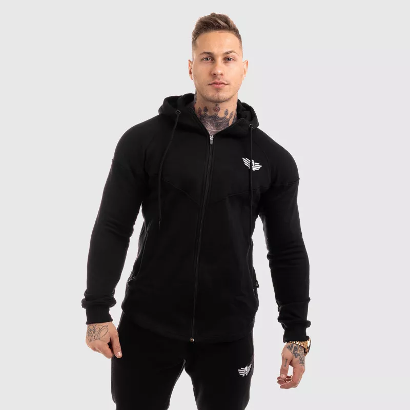 Cipzáros fitness pulóver Iron Aesthetics Round, fekete-6