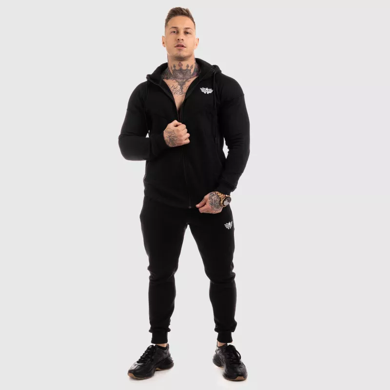 Cipzáros fitness pulóver Iron Aesthetics Round, fekete-5
