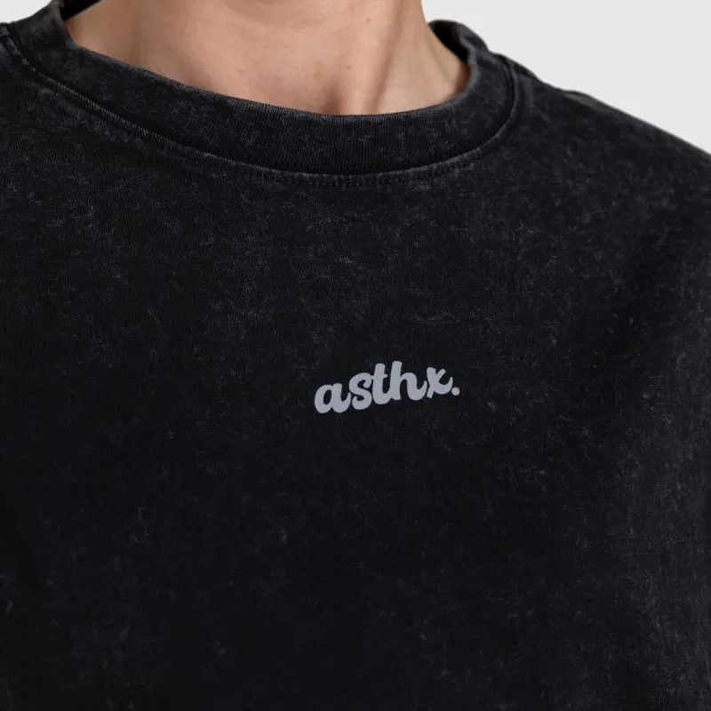 Női oversized póló Iron Aesthetics Fit club, washed black-5