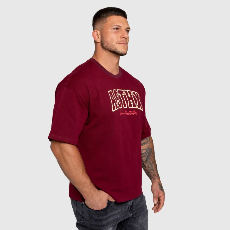 Férfi póló Iron Aesthetics ASTHX, maroon-3