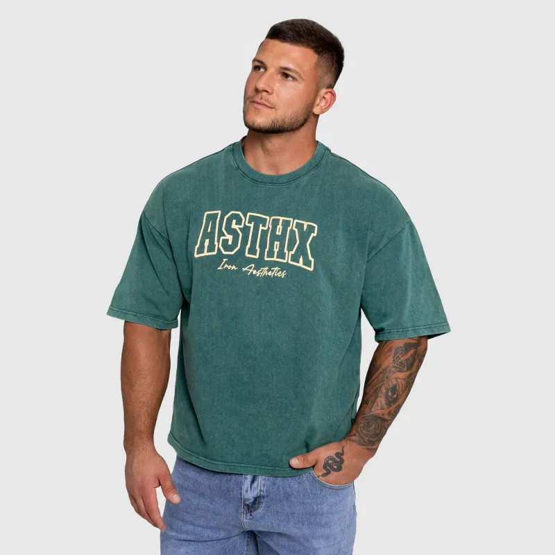 Férfi póló Iron Aesthetics ASTHX, washed green-4