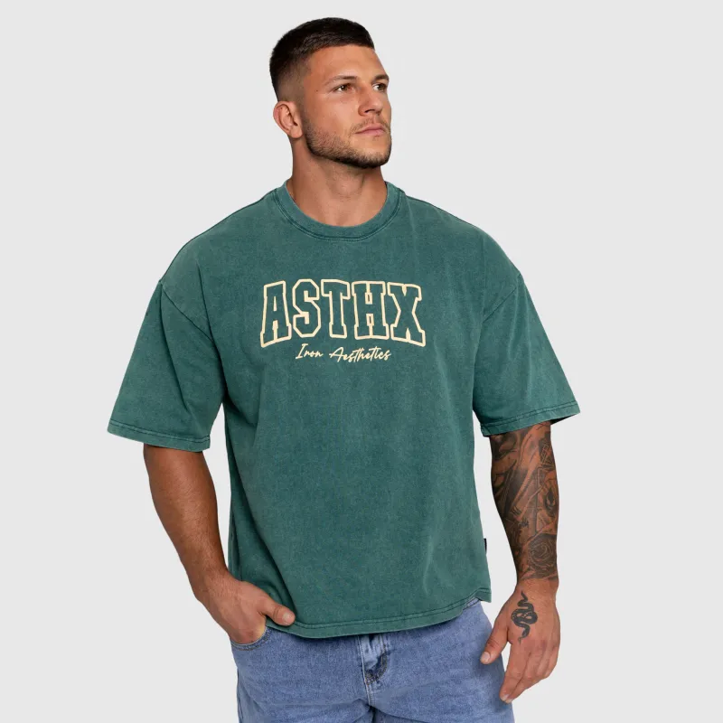 Férfi póló Iron Aesthetics ASTHX, washed green-2